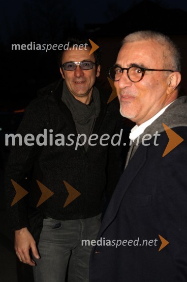 Branko Đurić - Đuro, režiser in Čedomir Kolar, producentPremiera filma Cirkus Columbia