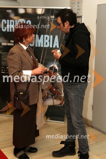 Majda Širca, ministrica za kulturo in Branko Đurič-Đuro, režiserPremiera filma Cirkus Columbia