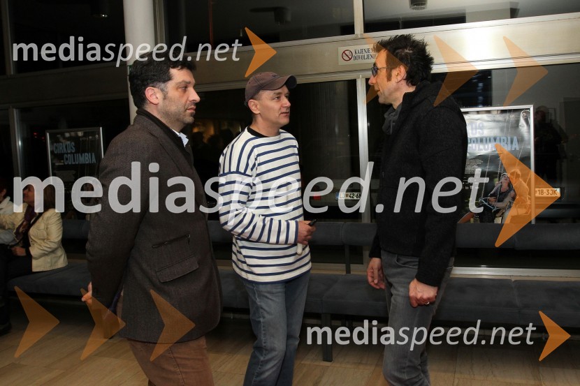 Čedomir Kolar, producent, ... in Branko Đurić - Đuro, režiserPremiera filma Cirkus Columbia