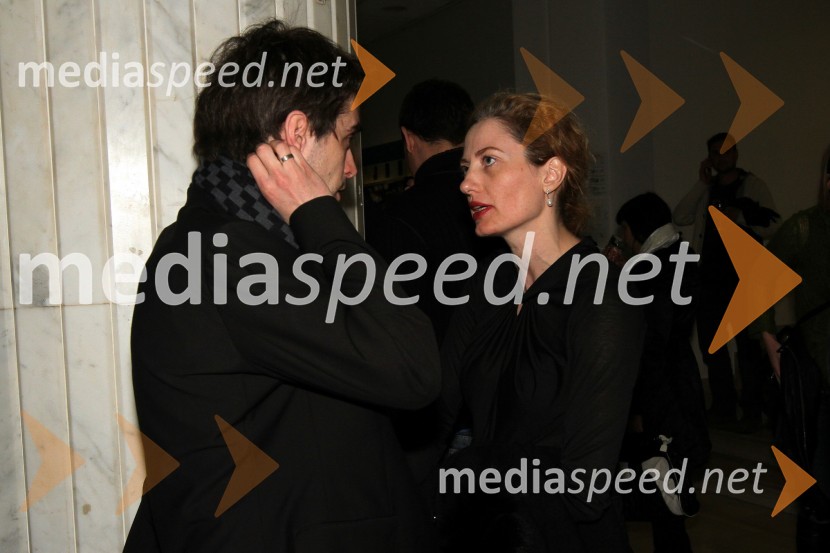 Boris Ler, igralec in Hermina Kovačič, novinarkaPremiera filma Cirkus Columbia