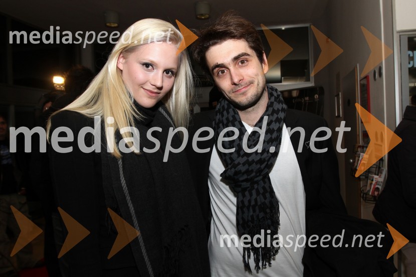 Tina Tomšič, manekenka in Boris Ler, igralecPremiera filma Cirkus Columbia