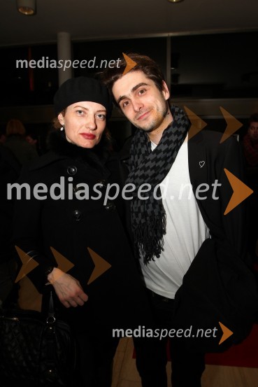 Hermina Kovačič, novinarka in Boris Ler, igralecPremiera filma Cirkus Columbia