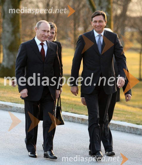 Vladimir Putin, ruski premier in Borut Pahor, predsednik vlade Republike SlovenijeVladimir Putin na obisku v Sloveniji