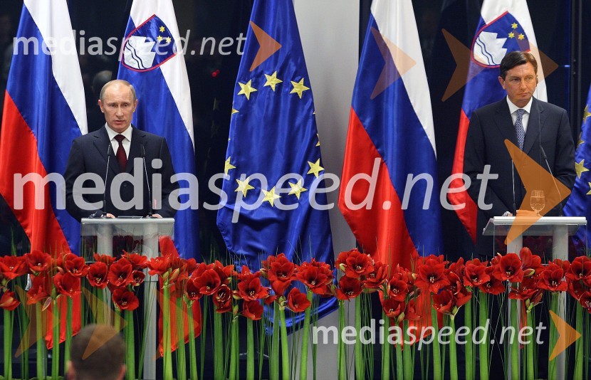 Vladimir Putin, ruski premier in Borut Pahor, predsednik vlade Republike SlovenijeVladimir Putin na obisku v Sloveniji