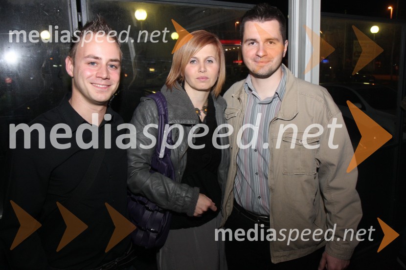 Zoran Franc, novinar Radia City, Anita Mlakar, moderatorka Radia City in Janez Krušič Stergulj, novinar Radia City10 let Reporterja Milana z Magnificom