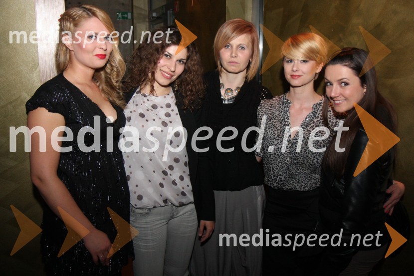 Eva Vilčnik, novinarka Radia City, Natalija Bratkovič, voditeljica na RTS, Anita Mlakar, novinarka in moderatorka Radia City, Mateja Car, moderatorka Radia City ter Špela Žerjal10 let Reporterja Milana z Magnificom