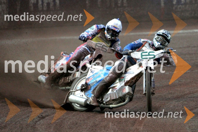 Jason Crump (Avstralija) in Nicki Pedersen (Danska)SPEEDWAY GRAND PRIX, VN Skandinavije 2006, trening