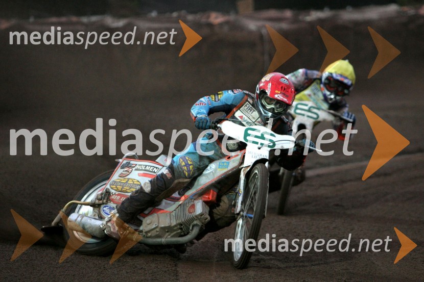 Greg Hancock (ZDA) v ospredjuSPEEDWAY GRAND PRIX, VN Skandinavije 2006, trening