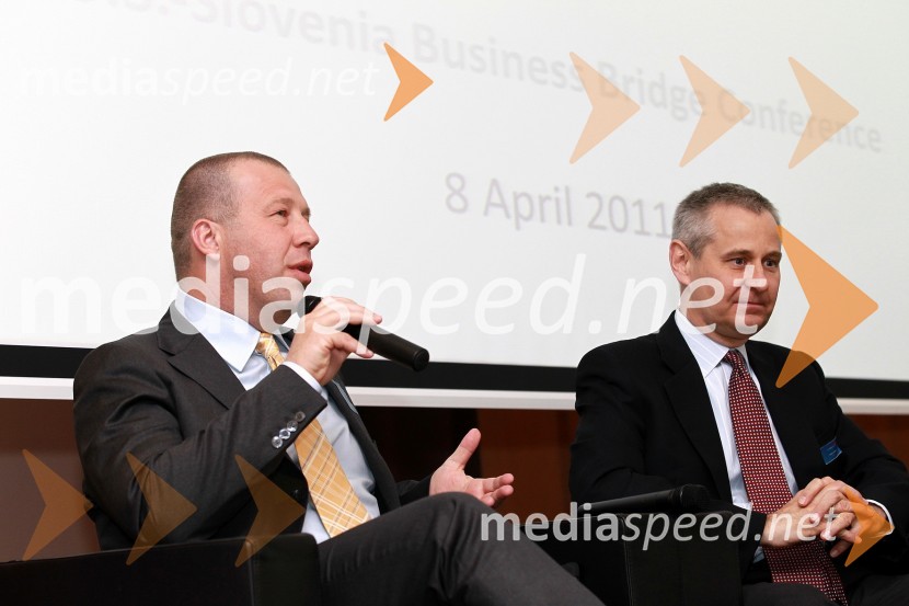 Davor Jakulin, direktor podjetja Atech in Laszlo Czirjak, iEuropeAmCham Investicijska konferenca U.S.-Slovenia business bridge: Cross U.S.-Slovenia investment opportunities for entrepreneurs