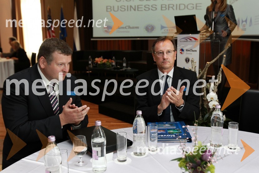 Tomaž Lovše, predsednik Ameriške gospodarske zbornice (AmCham) in Igor Plestenjak, direktor JaptiAmCham Investicijska konferenca U.S.-Slovenia business bridge: U.S. Investors day