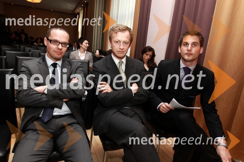 Matej Golob Matzele, direktor PDP, Borut Jamnik, predsednik uprave KAD in Matej Skočir, JaptiAmCham Investicijska konferenca U.S.-Slovenia business bridge: U.S. Investors day