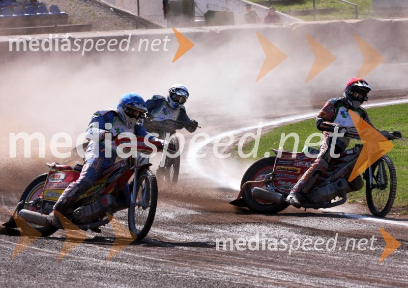 Matic Ivačič (AMD Krško), Jasmin Ilijaš (SK Unia Goričan), Aleksander Čonda (AMD Krško)Speedway, državno prvenstvo mladincev Slovenije, Hrvaške in Madžarske, 2. dirka
