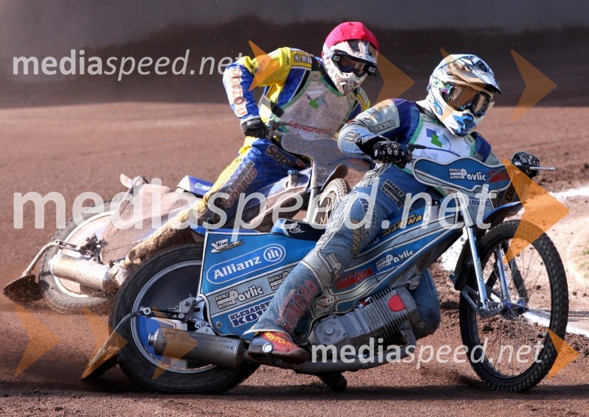 Dino Kovačič (SK Unia Goričan), Ladislav Vida (ST Lendava)Speedway, državno prvenstvo mladincev Slovenije, Hrvaške in Madžarske, 2. dirka