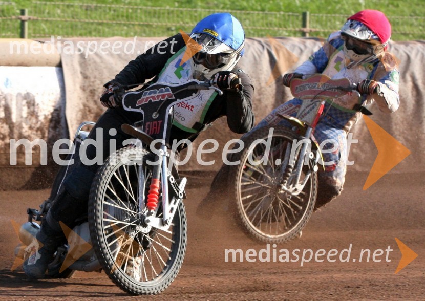 Nejc Malešič (AMTK Ljubljana), Matic Ivačič (AMD Krško)Speedway, državno prvenstvo mladincev Slovenije, Hrvaške in Madžarske, 2. dirka