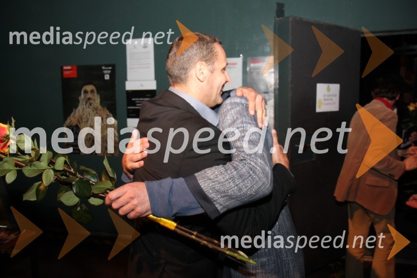 Danilo Rošker, direktor SNG Maribor ter Davor Herga, igralecPremiera komedije Don Juan