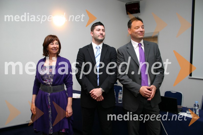 Dr. Lidija Honzak, LUI, David Balažic in Sandi Kuplen, Collegium Mondial TravelKonferenca Podim, 1. dan