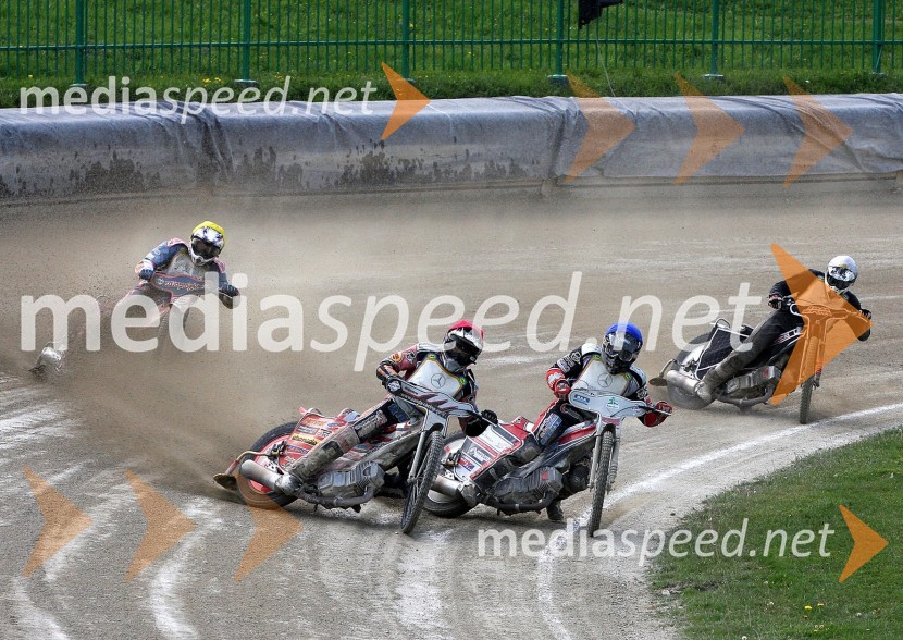 Aleksander Čonda, Samo Kukovica, Nejc Malešič in Matija DuhSpeedway, državno prvenstvo posameznikov Slovenije in Hrvaške, 2.dirka