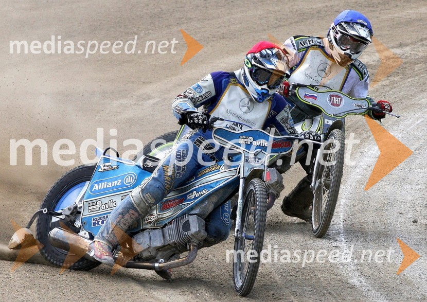 Dino Kovačič in Aleš KraljičSpeedway, državno prvenstvo posameznikov Slovenije in Hrvaške, 2.dirka