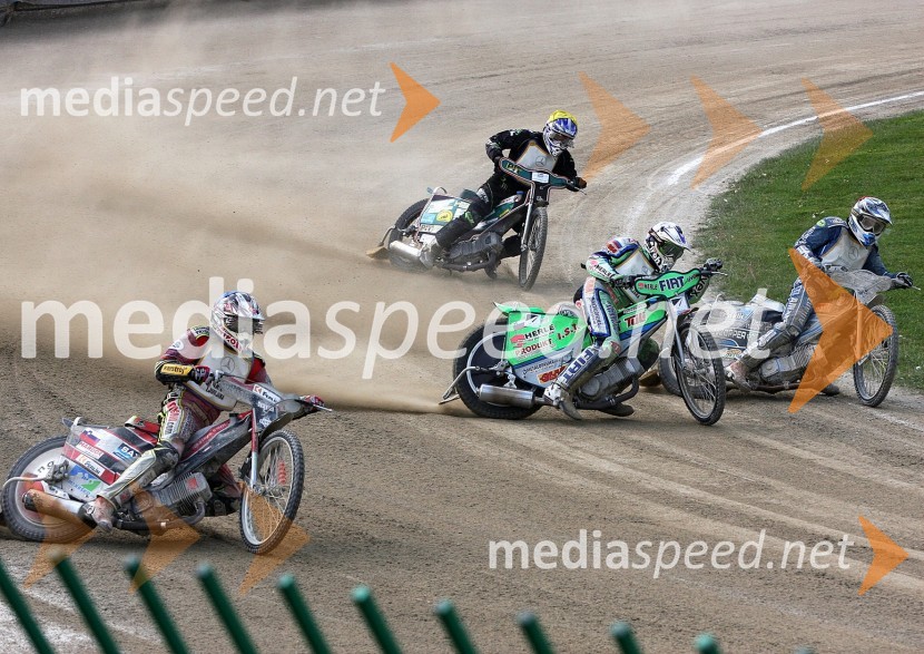 Denis Štojs, Beno Lipnik, Jasmin Ilijaš in Žiga RadkovičSpeedway, državno prvenstvo posameznikov Slovenije in Hrvaške, 2.dirka