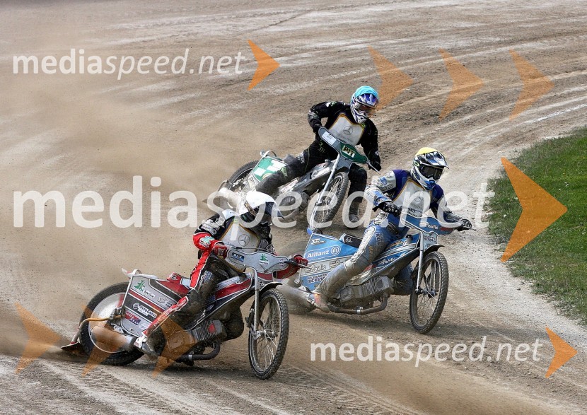 Samo Kukovica, Dino Kovačič in Žiga RadkovičSpeedway, državno prvenstvo posameznikov Slovenije in Hrvaške, 2.dirka