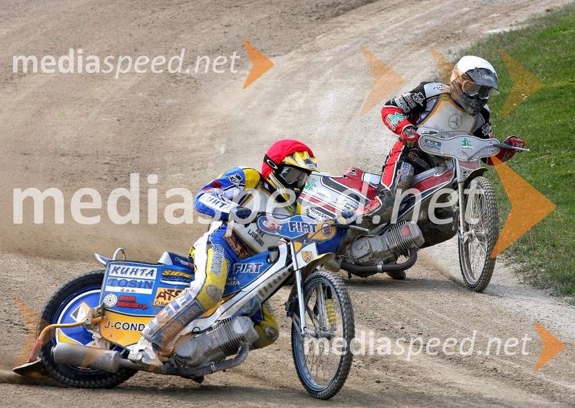 Matic Voldrih in Samo KukovicaSpeedway, državno prvenstvo posameznikov Slovenije in Hrvaške, 2.dirka