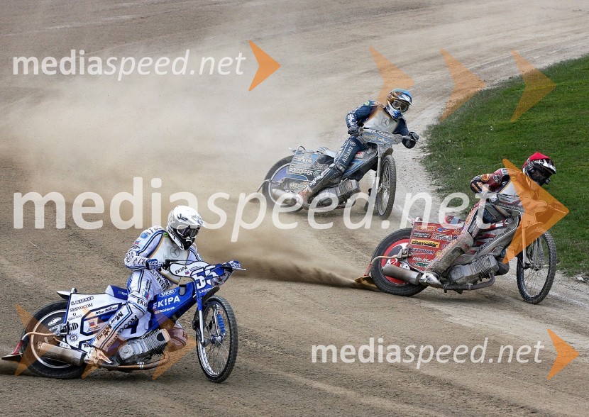 Matej Žagar, Aleksander Čonda in Jasmin IlijašSpeedway, državno prvenstvo posameznikov Slovenije in Hrvaške, 2.dirka