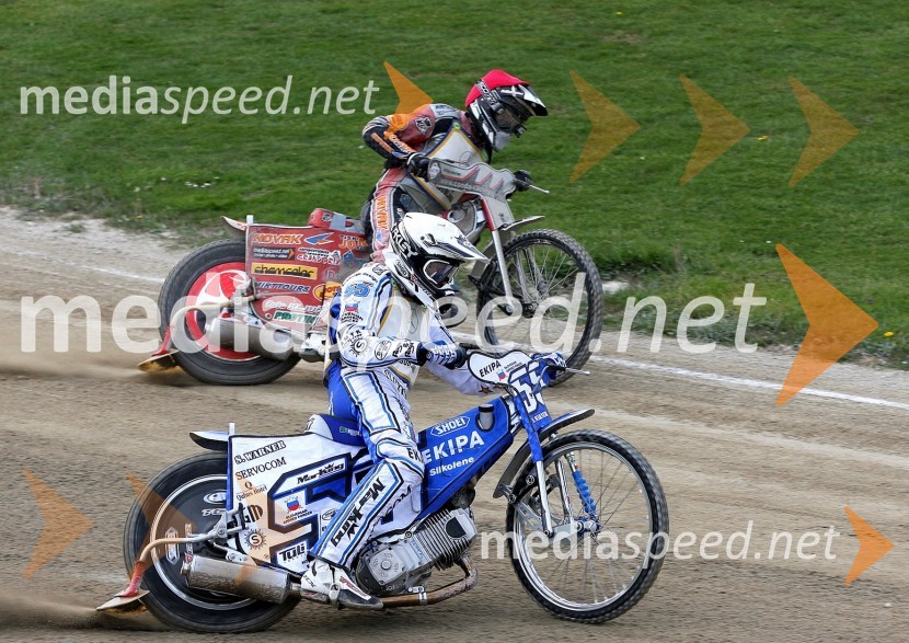 Matej Žagar in Aleksander ČondaSpeedway, državno prvenstvo posameznikov Slovenije in Hrvaške, 2.dirka