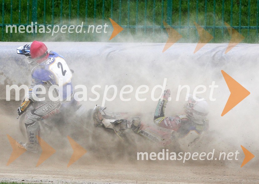 Kristian Revinšek in Denis ŠtojsSpeedway, državno prvenstvo posameznikov Slovenije in Hrvaške, 2.dirka