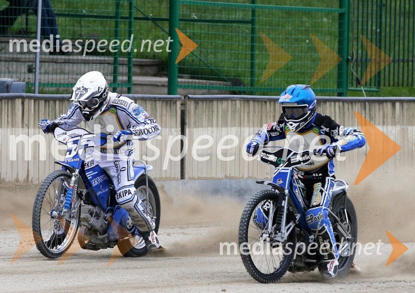 Matej Žagar in Jurica PavlicSpeedway, državno prvenstvo posameznikov Slovenije in Hrvaške, 2.dirka