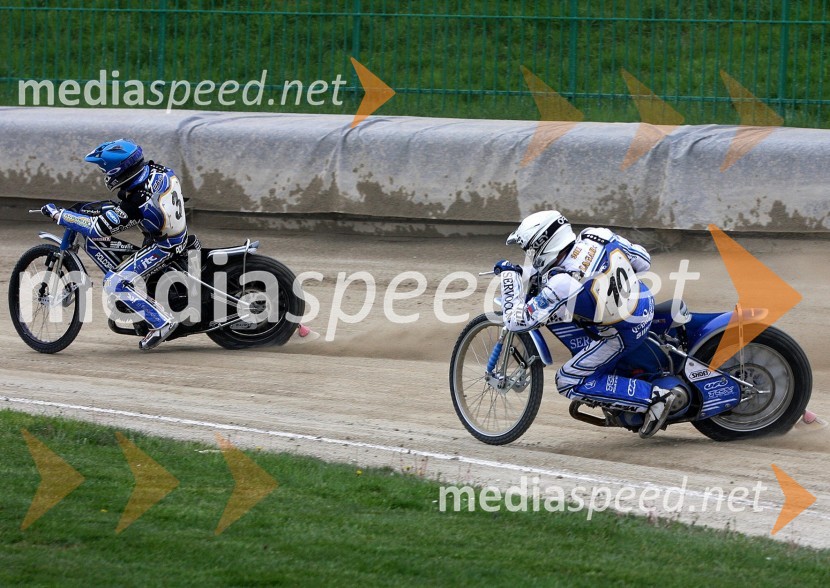 Jurica Pavlic in Matej ŽagarSpeedway, državno prvenstvo posameznikov Slovenije in Hrvaške, 2.dirka