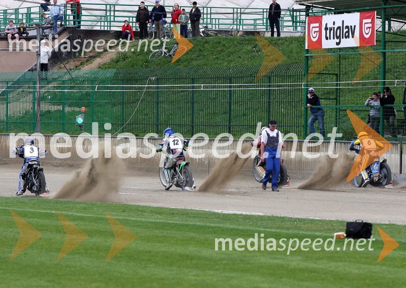 Jurica Pavlic, Beno Lipnik, Denis Štojs in Matic VoldrihSpeedway, državno prvenstvo posameznikov Slovenije in Hrvaške, 2.dirka