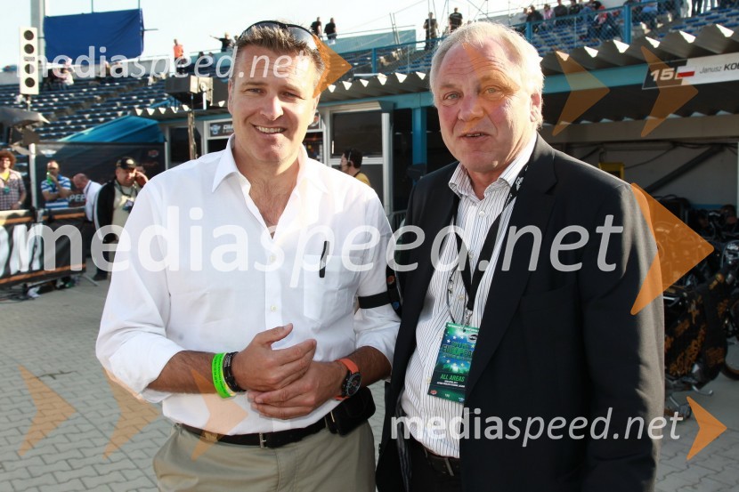 Paul Bellamy, direktor BSI Speedway in Roy Otto, predsednik komisije CCP pri FIMSpeedway Grand Prix 2011, VN Evrope - 1. dirka