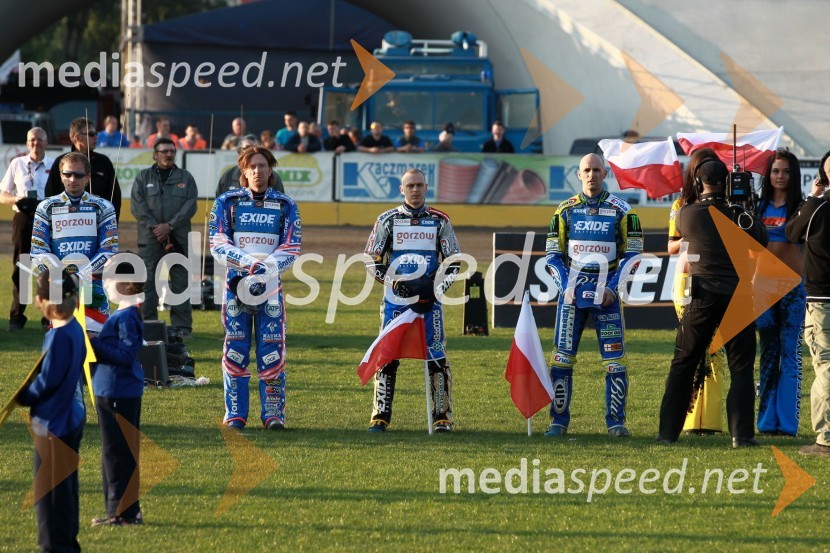 Rune Holta, Poljska, Jason Crump, Avstralija, Jaroslaw Hampel, Poljska in Tomasz Gollob, PoljskaSpeedway Grand Prix 2011, VN Evrope - 1. dirka