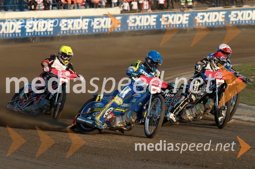 Chris Harris, Avstralija, Tomasz Gollob, Poljska, Chris Holder, Avstralija in Fredrik Lindgren, ŠvedskaSpeedway Grand Prix 2011, VN Evrope - 1. dirka