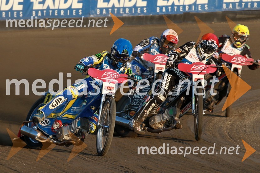 Tomasz Gollob, Poljska, Fredrik Lindgren, Švedska, Chris Holder, Avstralija in Chris Harris, Avstralija,Speedway Grand Prix 2011, VN Evrope - 1. dirka