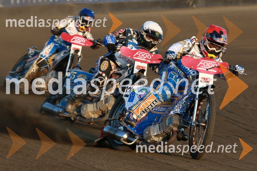Jarosłav Hampel, Poljska, Greg Hancock, ZDA in Emil Sayfutdinov, RusijaSpeedway Grand Prix 2011, VN Evrope - 1. dirka