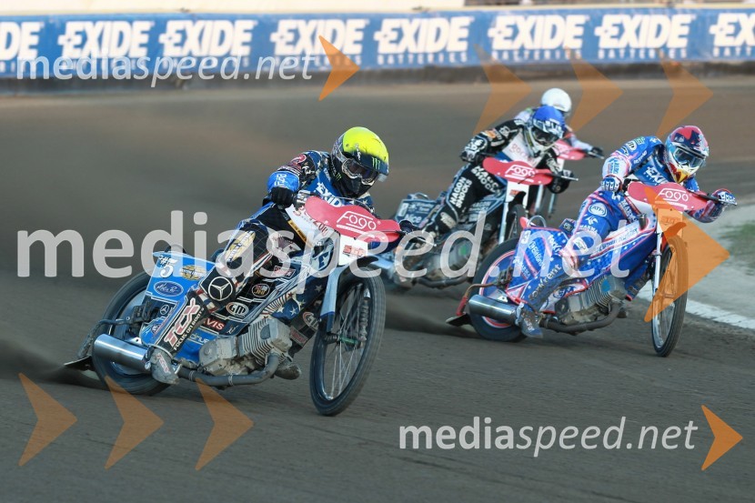 Greg Hancock (ZDA), Jason Crump (Avstralija) in Chris Holder (Avstralija)Speedway Grand Prix 2011, VN Evrope - 1. dirka