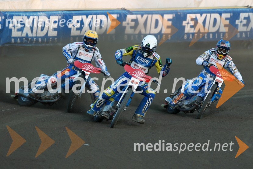 Nicki Pedersen (Danska), Tomasz Gollob (Polska) in Emil Sayfutdinov (Rusija)Speedway Grand Prix 2011, VN Evrope - 1. dirka