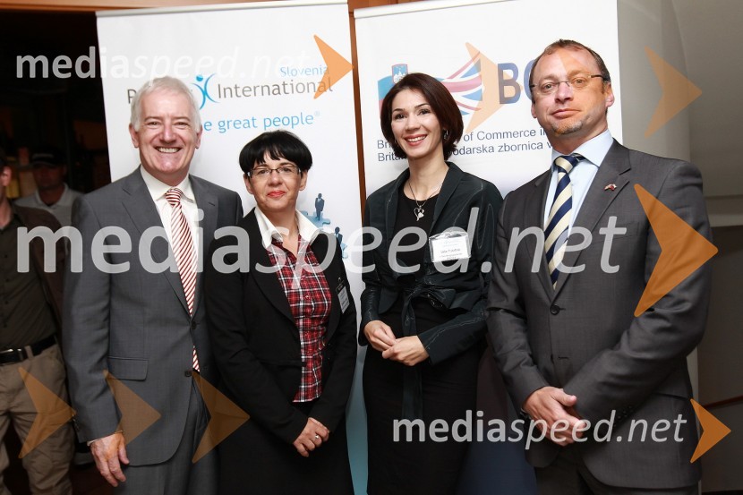 Deiric McCann, Zvezdana Lubej, direktorica Profiles International Slovenia, Saša Rakita, direktorica marketinga na BCCS in Kevin Morrison, predsednik Britanske gospodarske zbornice v SlovenijiBritanska gospodarska zbornica v Sloveniji ter Profiles International Slovenia sta organizirala predavanje Deirica McCanna in golf turnir