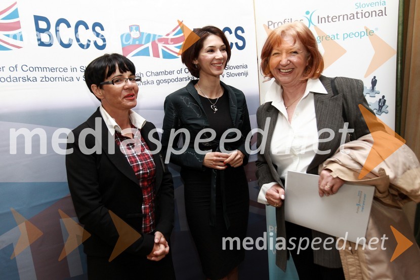 Zvezdana Lubej, direktorica Profiles International Slovenia, Saša Rakita, direktorica marketinga na BCCS in ...Britanska gospodarska zbornica v Sloveniji ter Profiles International Slovenia sta organizirala predavanje Deirica McCanna in golf turnir