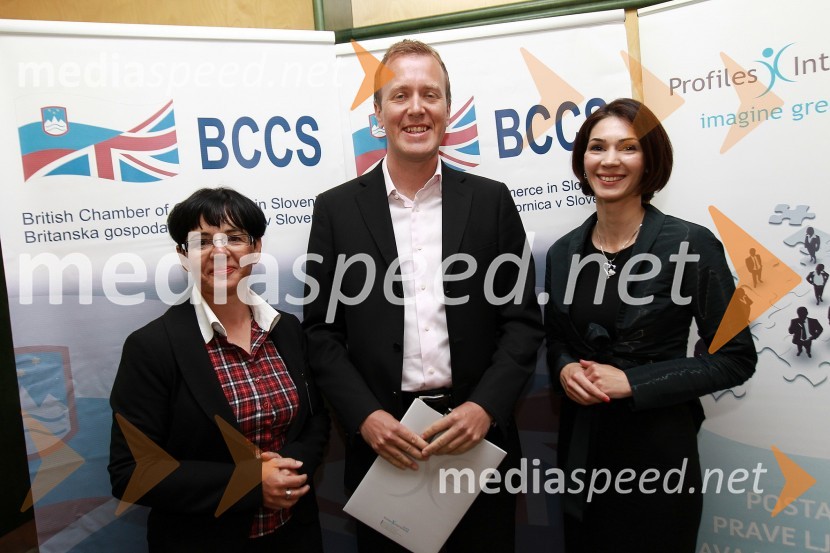 Zvezdana Lubej, direktorica Profiles International Slovenia, ... in Saša Rakita, direktorica marketinga na BCCSBritanska gospodarska zbornica v Sloveniji ter Profiles International Slovenia sta organizirala predavanje Deirica McCanna in golf turnir
