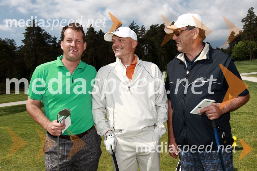 Gregor Vehovec, soorganizator dogodka, Danilo Valek in Radovan MijailovićBritanska gospodarska zbornica v Sloveniji ter Profiles International Slovenia sta organizirala predavanje Deirica McCanna in golf turnir