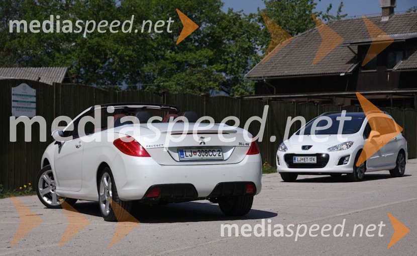 Peugeot 308 CC in v ozadju Peugeot 308 SWPeugeot 308, slovenska predstavitev