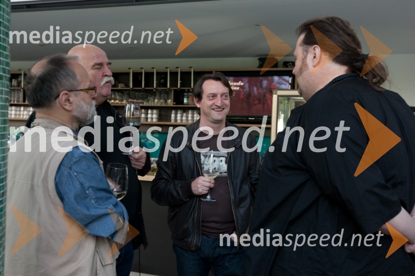 Marko Prpič, Peter Gombač, Bogdan Benigar, direktor Druge godbe in Žiga Koritnik, fotografDruga godba, otvoritev festivala
