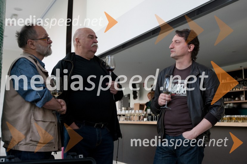 Marko Prpič, Peter Gombač in Bogdan Benigar, direktor Druge godbeDruga godba, otvoritev festivala