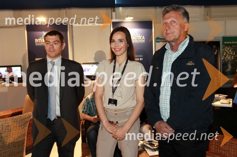 Dušan Černe, direktor Marine Portorož, Lorella Flego, povezovalka prireditve in Marjan Matevljič, izvršni direktor Internautice ter kapetan Marine PortorožInternautica 2011 - 16. mednarodna razstava navtike, odprtje