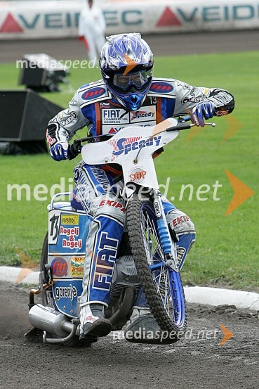Matej Žagar na stadionu Marketa v PragiSPEEDWAY GRAND PRIX, VN Češke 2006, trening