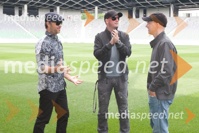 Skupina Siddharta: Jani Hace, Tomaž Okroglič - Rous in Primož BenkoSiddharta, novinarska konferenca pred koncertom v Stožicah