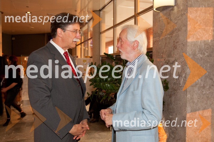 Jožko Čuk, direktor SNG Nova Gorica in Janez Povše, režisersKurt, premiera drame v SNG Nova Gorica