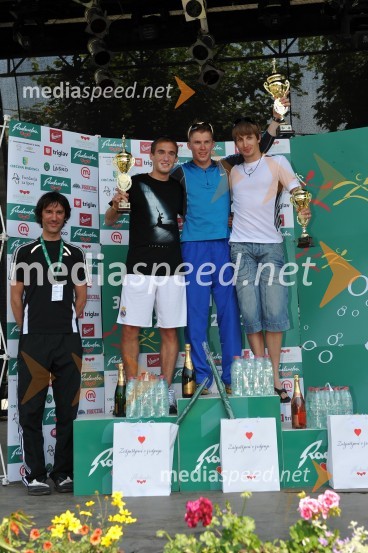 Primož Peterka, smučarski skakalec, Urh Poteko, 2. mesto, Matej Fujs, 1. mesto, Martin Ramšak 3. mesto v teku na 5,5 km moški31. Maraton treh src, reportaža